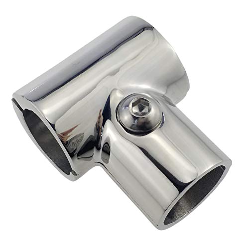 NRC&XRC Heavy Duty 316 SS//Polished Boat Hand Rail Fitting- 90 Degree T/Tee Hinged/Split for 7/8" Tube - Image 1