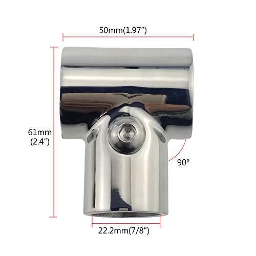 NRC&XRC Heavy Duty 316 SS//Polished Boat Hand Rail Fitting- 90 Degree T/Tee Hinged/Split for 7/8" Tube - Image 2