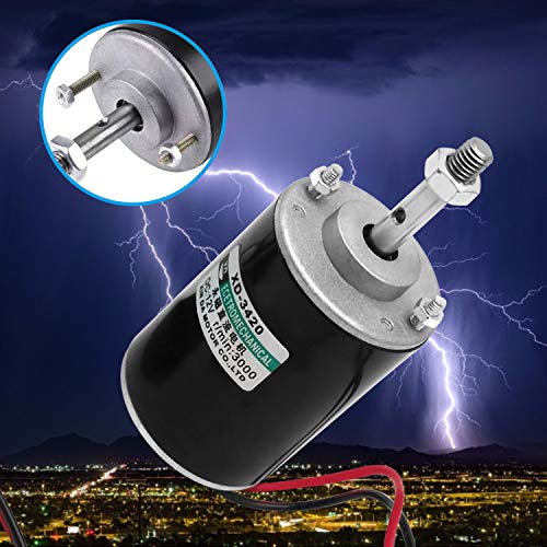 Together-life 12V 30W Permanent Magnet DC Motor, 3000RPM High Speed CW/CCW Electric Gear Motor for DIY Generator and 12V-40V 10A PWM DC Motor Speed Controller Fan Controller with Knob-High Efficiency - Image 2