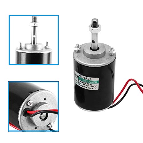 Together-life 12V 30W Permanent Magnet DC Motor, 3000RPM High Speed CW/CCW Electric Gear Motor for DIY Generator and 12V-40V 10A PWM DC Motor Speed Controller Fan Controller with Knob-High Efficiency - Image 3