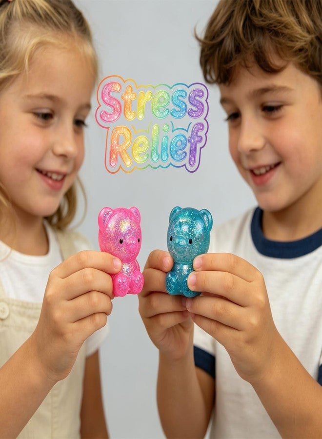 Jofan 12 Pack Squishy Stress Bear Glitter Squeeze Toy Stress Balls Sensory Fidget Toys for Adults Kids Stress Relief Party Favors Birthday Gifts - Image 4