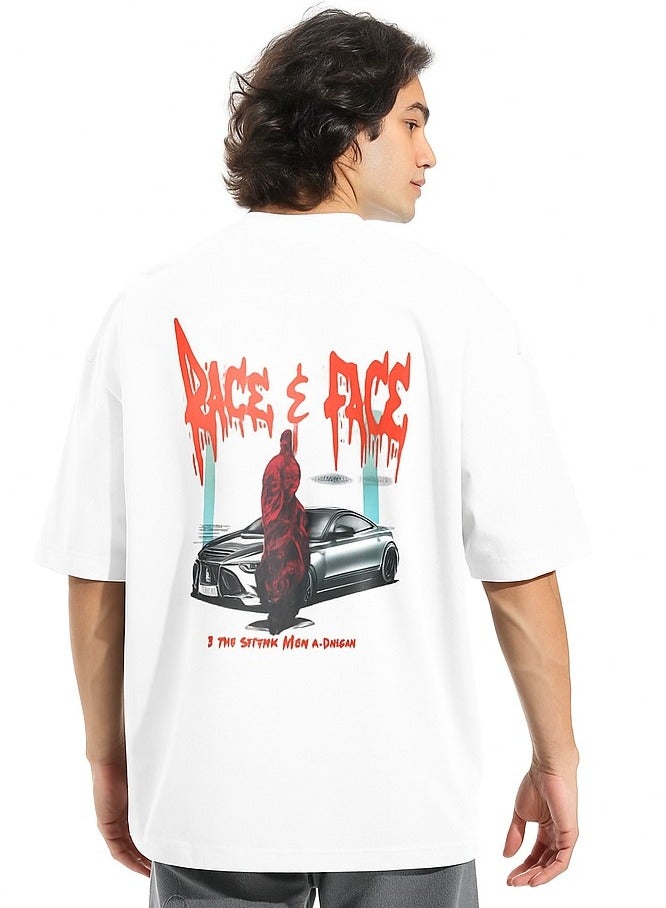 Oversize Printed T-Shirt Cotton 100% White - Image 1