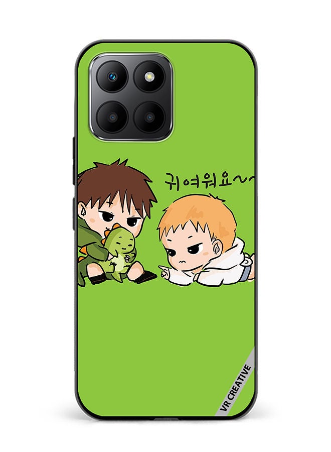 VR CREATIVE Protective Case Cover For Honor 70 Lite Two Cute Kids Playing With Dino Design Multicolour - Image 1