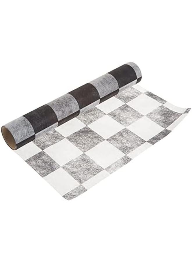Talking Tables Truly Alice In Wonderland Checkered Fabric Table Runner For A Tea Party Or Birthday Monochrome - Image 2