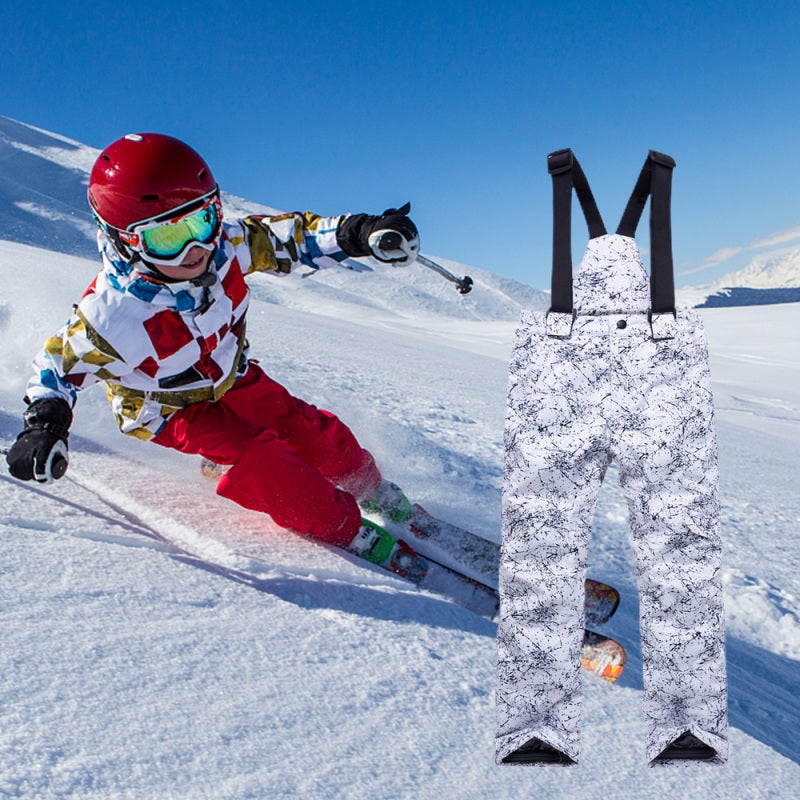 Kids Snow Pants XL: Waterproof Windproof Warm - Adjustable Trouser Foot Removable Suspenders for Outdoor Winter Activities - Image 4
