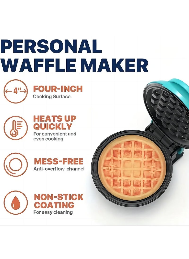 Arabest 1 Pack Mini Waffle Maker Non-Stick - Kids Breakfast & Snack Baking Machine for Pancake, Cake | Small Kitchen Appliances  - Image 4