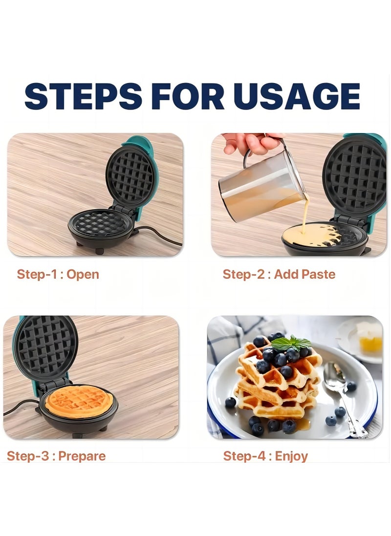 Arabest 1 Pack Mini Waffle Maker Non-Stick - Kids Breakfast & Snack Baking Machine for Pancake, Cake | Small Kitchen Appliances  - Image 5