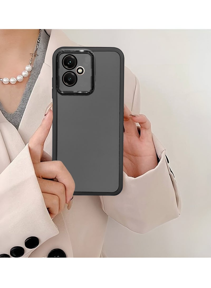 Wtech Tecno Spark Go 2 4G 2025 Soft Transparent TPU Camera Lens Protection Silicone Ultra Thin Phone Stylish Electroplated Camera Border Back Case Cover - Black - Image 4