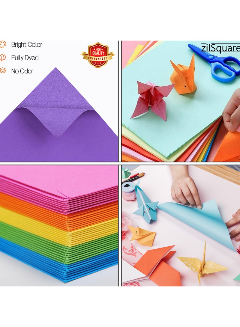 zilSquare 100 Sheets A4 Colored Cardstock Paper – 180 GSM Thick Multicolor Craft Paper Pack, Vibrant A4 Colour Sheets for Printing, Art Projects, Scrapbooking, Card Making, School Crafts, DIY Arts and Office Use – Decorative Construction Paper for Creative Projects - Image 3