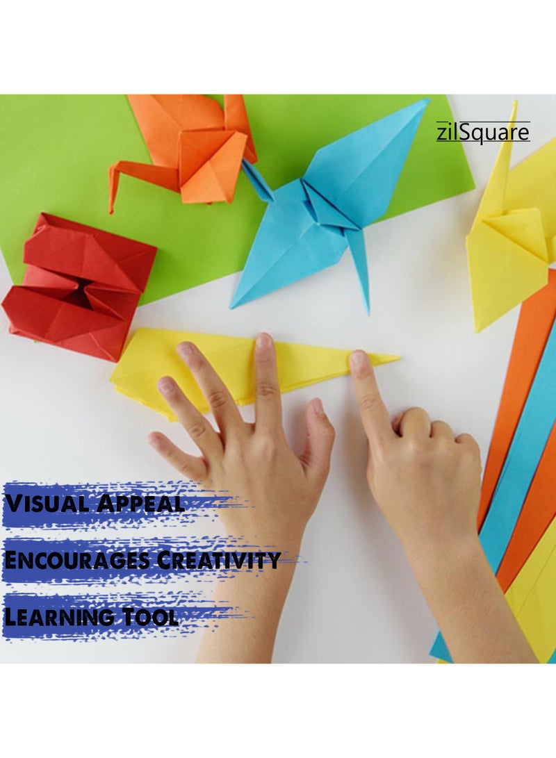 zilSquare 100 Sheets A4 Colored Cardstock Paper – 180 GSM Thick Multicolor Craft Paper Pack, Vibrant A4 Colour Sheets for Printing, Art Projects, Scrapbooking, Card Making, School Crafts, DIY Arts and Office Use – Decorative Construction Paper for Creative Projects - Image 5