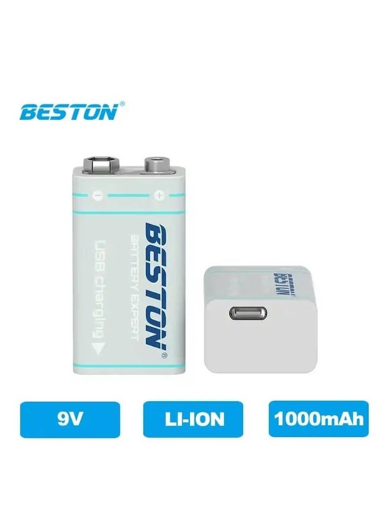 بيستون بطارية BESTON 9V ليثيوم أيون بسعة 1000mAh مع مدخل Micro USB - Image 3