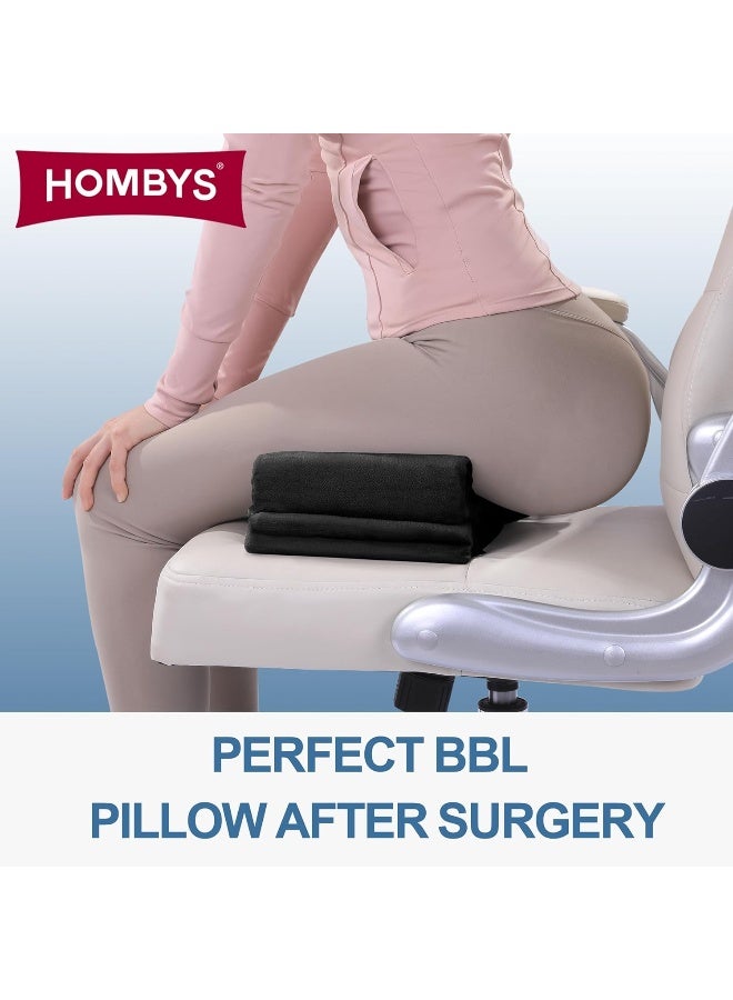 HOMBYS وسادة HOMBYS القابلة للتعديل للارتفاع بعد الجراحة للنوم وسادة استعادة BBL من رغوة عالية الكثافة للجلوس بعد الجراحة وسادات مؤخرة متينة لمقاعد السيارات ومكاتب المنازل باللون الأسود - Image 2