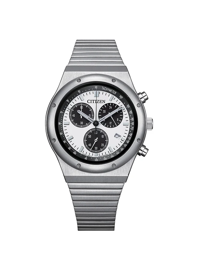 CITIZEN Men's Stainless Steel Eco-Drive Chronograph Watch AT2541-54A - 38 mm