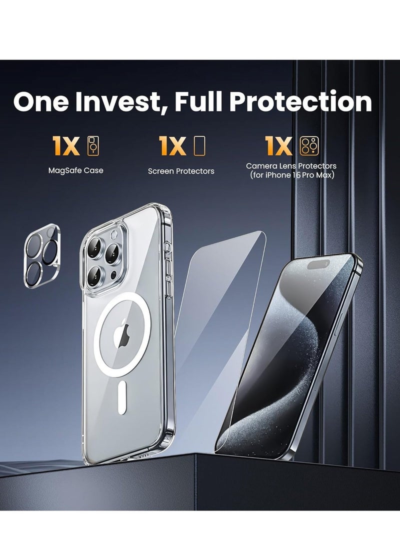 Raxoom iPhone 16 Pro Max Case - Clear Magnetic Case [Compatible with MagSafe], Includes Screen Protector & Camera Protection, Shockproof Cover for iPhone 16 Pro Max (6.9â€) - Image 2