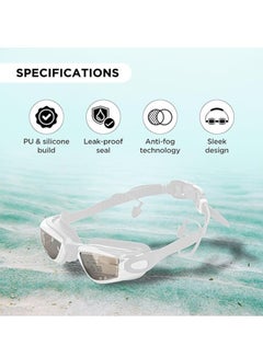 ENDLESS  EL1005 Stylish Swimming Goggle with Anti-Fog and UV Protection | Material : Silicon, PU | Attached Ear Buds and Adjustable Strap | Soft Silicone Gasket for Leak Proof | With Hard Case  - Image 2