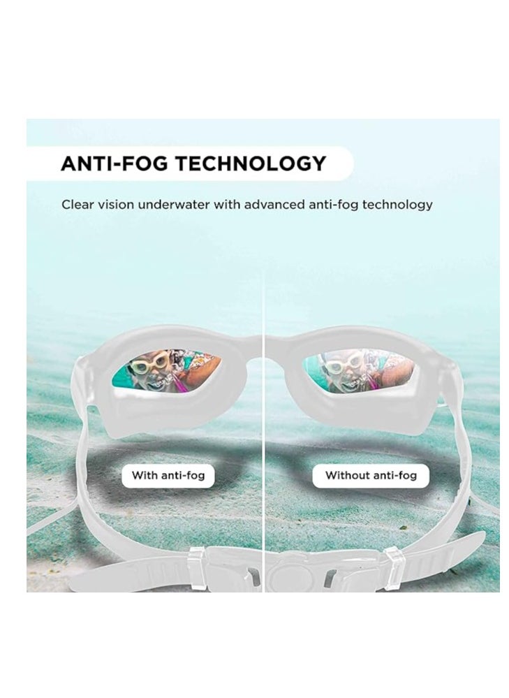 ENDLESS  EL1005 Stylish Swimming Goggle with Anti-Fog and UV Protection | Material : Silicon, PU | Attached Ear Buds and Adjustable Strap | Soft Silicone Gasket for Leak Proof | With Hard Case  - Image 5