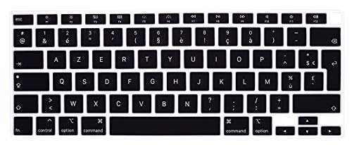 HRH Ultra Thin French Language AZERTY Silicone Keyboard Cover Skin for MacBook Air 13 Inch 2020 with Touch ID (MODLE A2179 and A2337 M1 Chip,UK/EU Layout) Keyboard Accessories Protector - Image 1