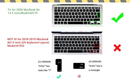 HRH Ultra Thin French Language AZERTY Silicone Keyboard Cover Skin for MacBook Air 13 Inch 2020 with Touch ID (MODLE A2179 and A2337 M1 Chip,UK/EU Layout) Keyboard Accessories Protector - Image 2