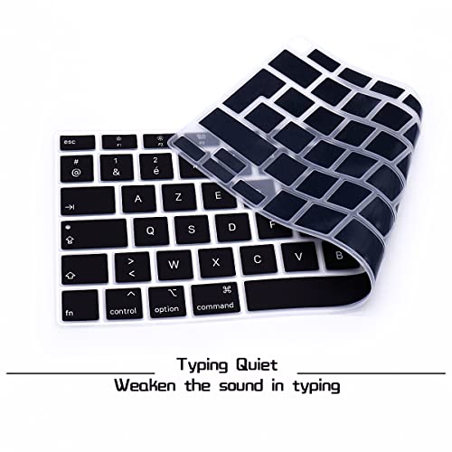 HRH Ultra Thin French Language AZERTY Silicone Keyboard Cover Skin for MacBook Air 13 Inch 2020 with Touch ID (MODLE A2179 and A2337 M1 Chip,UK/EU Layout) Keyboard Accessories Protector - Image 4