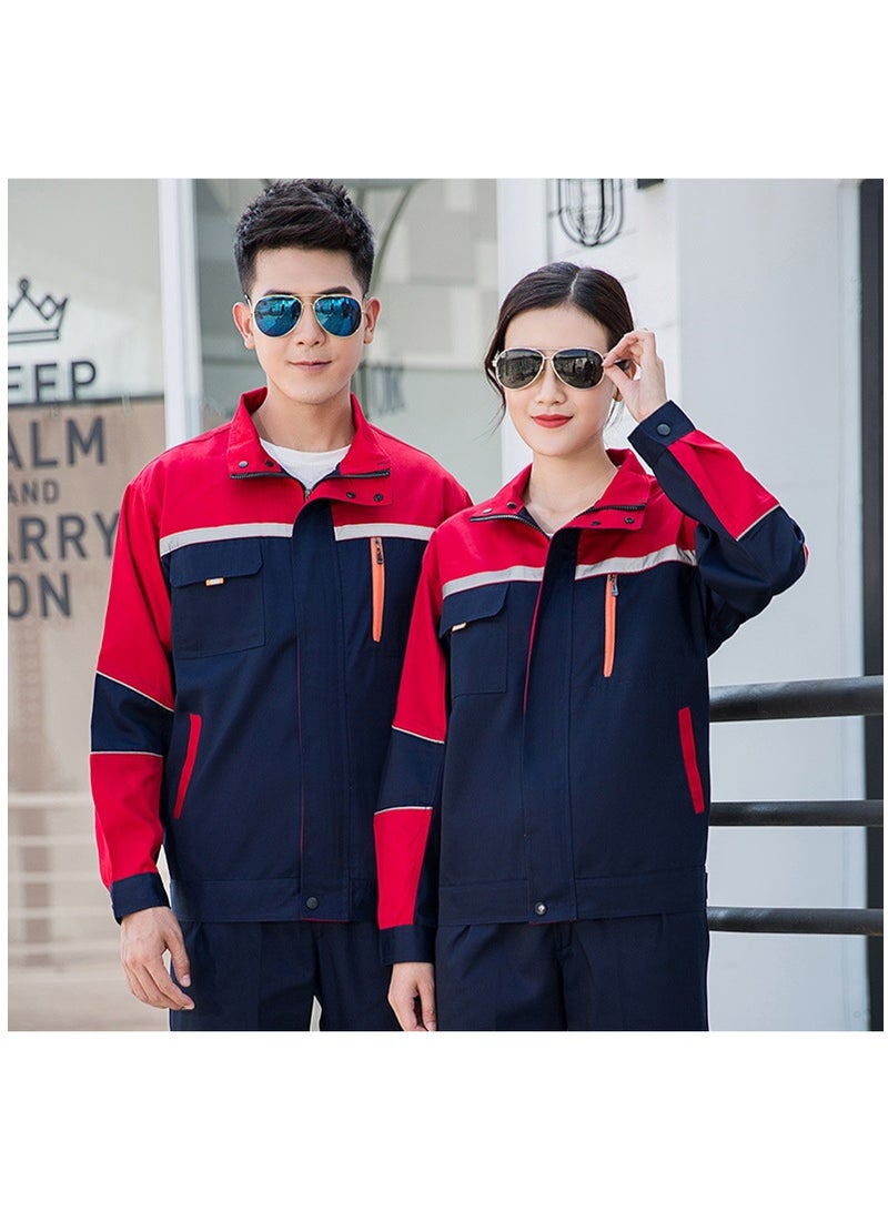 NIBEMINENT Reflective Work Clothing Set Men Women Jacket+Pants Wear Resistant Suit Machine Repairman Welder Workshop Coverall Uniforms - Image 1