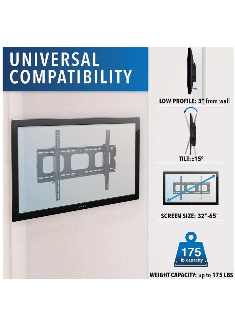 BGM Tilting TV Wall Mount Bracket For Samsung Sony LG,TCL Element 32 40 42 47 50 55 60 65 Inch TVs VESA 200x200 400x400 600x400, 750x450 Compatible Premium Tilt 175 Lbs Capacity  - Image 3