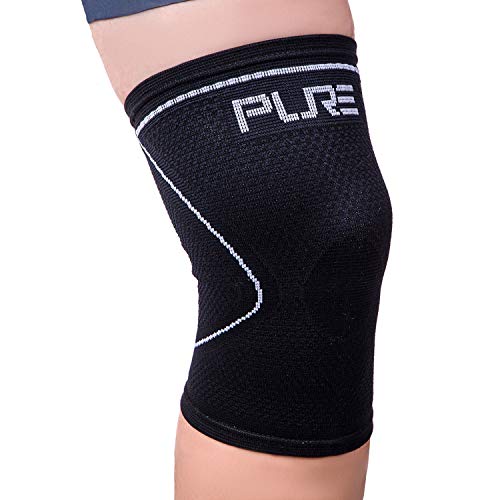 Pure Compression Compression Knee Support Sleeve - Relieve Knee Pain, Recovery Sleeve for Men and Women - Great for Running, Weight Lifting, Sports (Small, Black) - Image 1