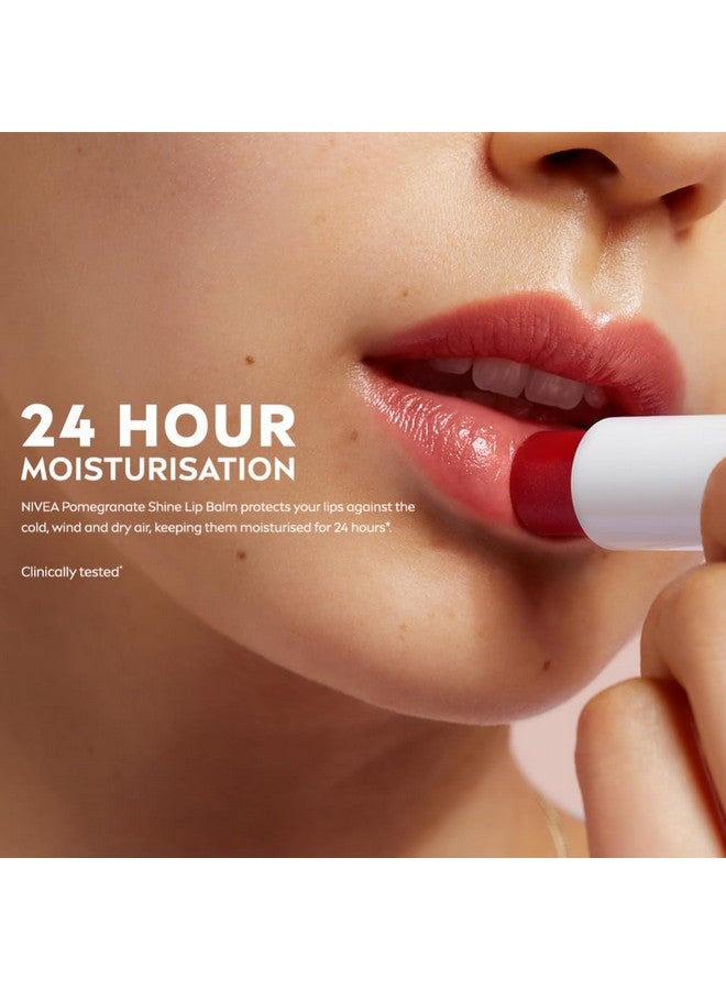 Nivea Shine Caring Lip Balm, Pomegranate, 4.8G, Red - Image 5