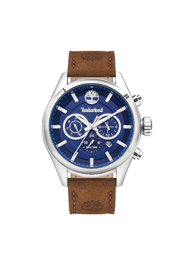 Timberland Men Ashmonth Brown Leather Analog Watch for Men, 45mm - Image 1
