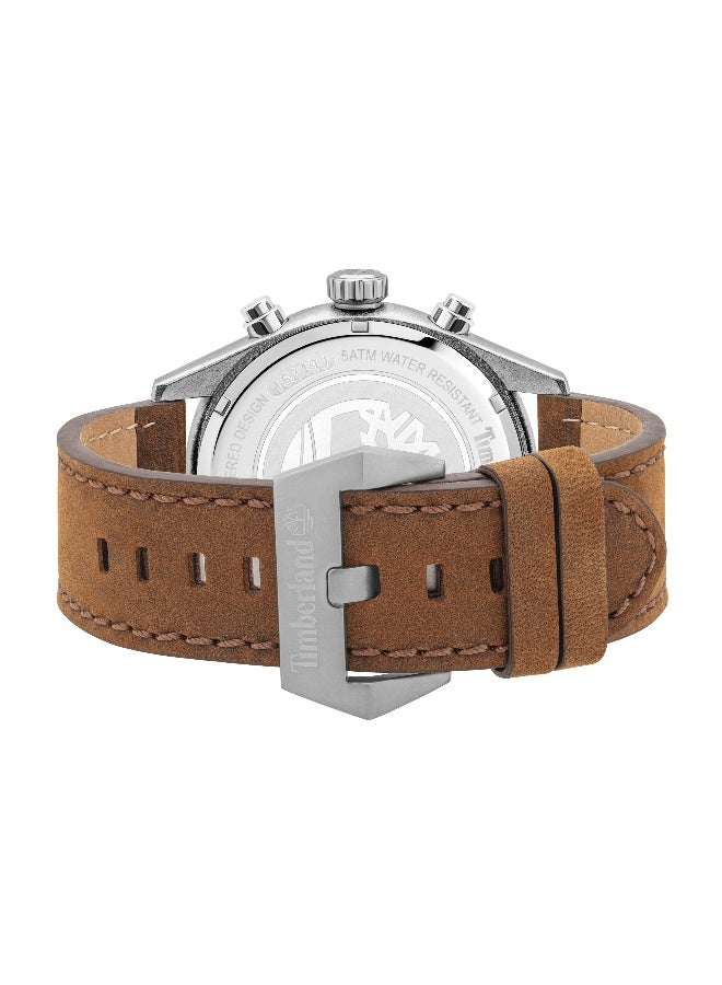 Timberland Men Ashmonth Brown Leather Analog Watch for Men, 45mm - Image 3