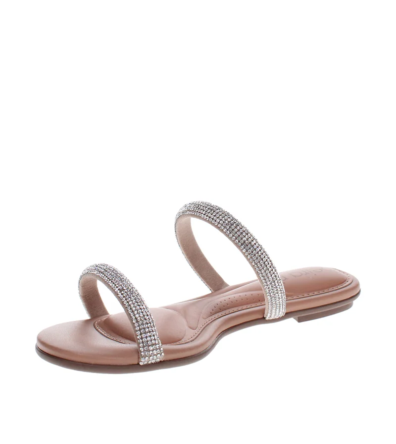 Beira Rio  BEIRA RIO Flat Sandals for Ladies – NUDE Sandals with Slip On | Comfortable PU Upper & TPR Sole for Women | Best Price UAE