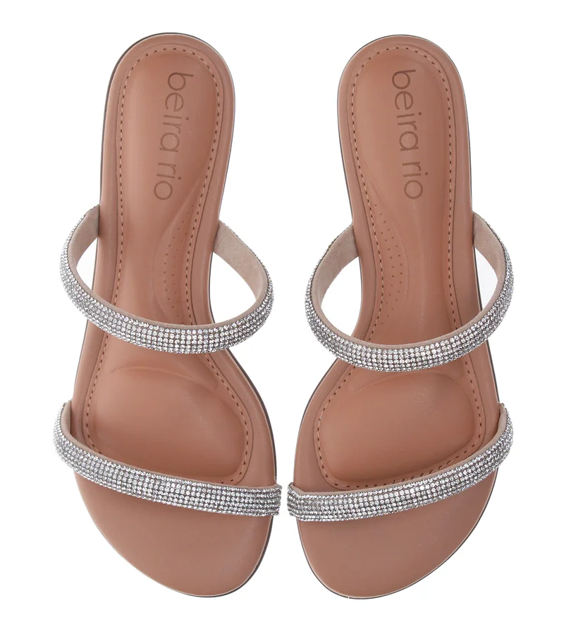 Beira Rio  BEIRA RIO Flat Sandals for Ladies – NUDE Sandals with Slip On | Comfortable PU Upper & TPR Sole for Women | Best Price UAE