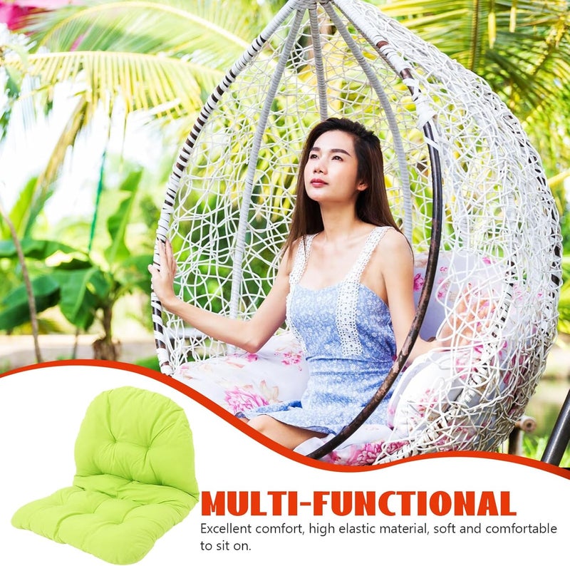 Outdoor Hanging Egg Chair Cushion, Thickened Green Hanging Basket Swing Seat Cushion for Garden Patio Rocking Chair, Weather-Resistant Replacement Pillow - Image 3