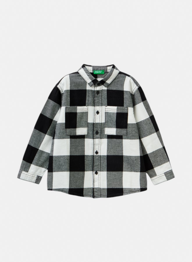 بينيتون قميص أولاد من قطن بمربعات - Image 1