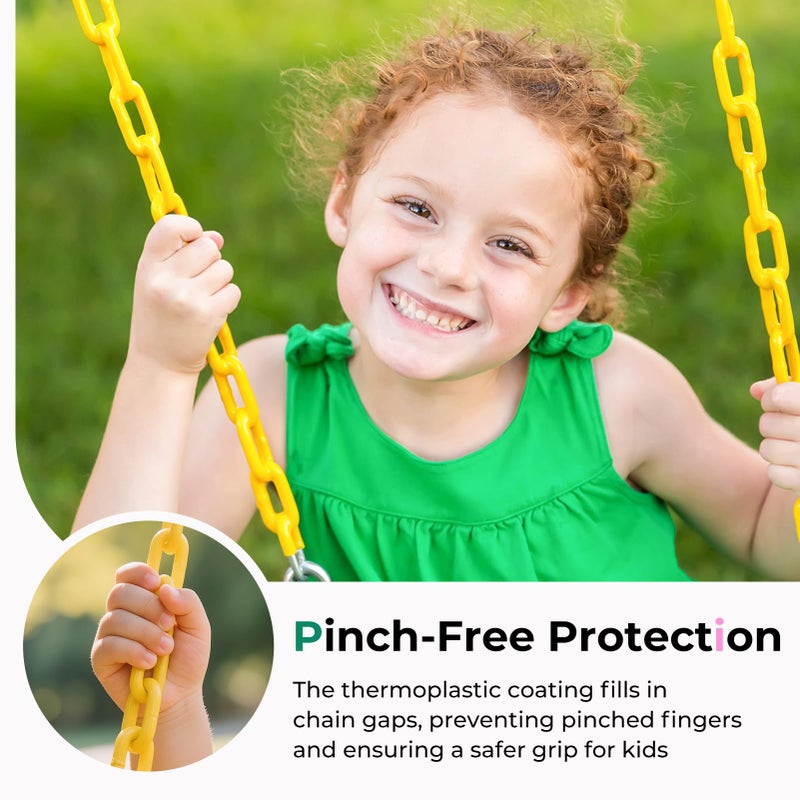 DECORLIFE Toddler Swing, Baby Swing Outdoor â€“High Back Full Bucket Swing Set, 330lb Capacity, Safety Design, Plastic-Coated Chains and Quick-Snap Carabiners for Backyard, Playground - Image 3