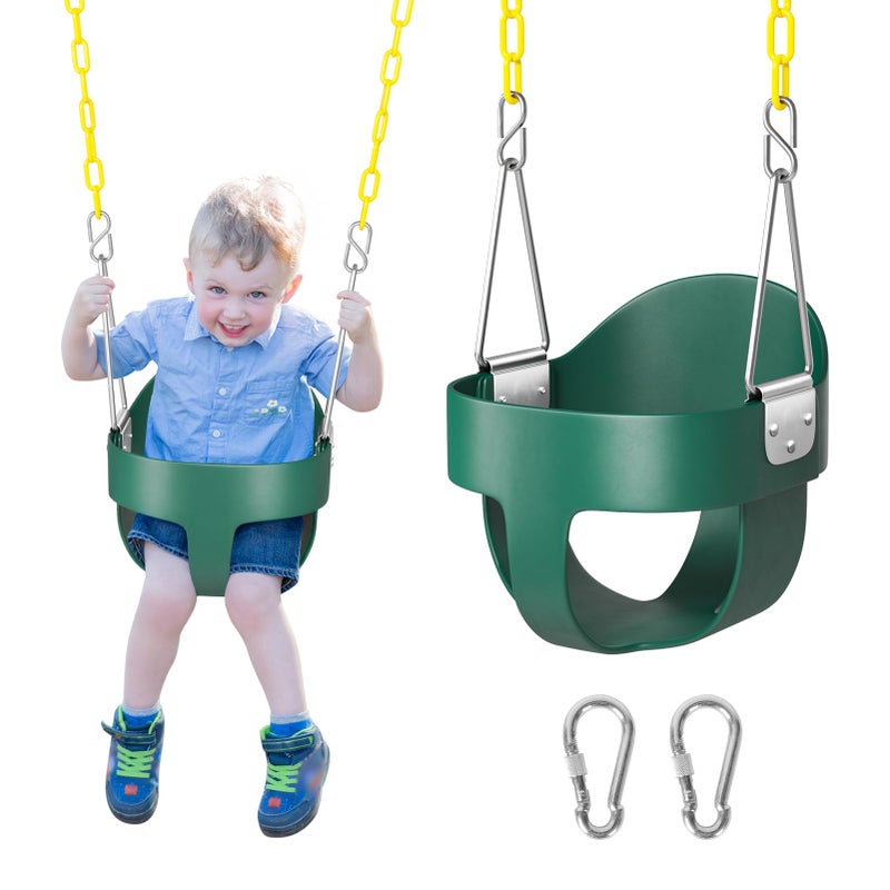 DECORLIFE Toddler Swing, Baby Swing Outdoor â€“High Back Full Bucket Swing Set, 330lb Capacity, Safety Design, Plastic-Coated Chains and Quick-Snap Carabiners for Backyard, Playground - Image 1