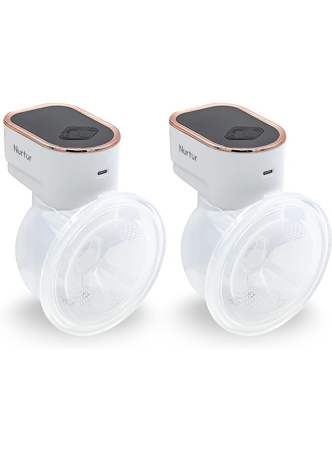 نورتر مضخة ثدي "فليكس" مزدوجة يمكن ارتداؤها بدون استخدام اليدين، محمولة وفعالة، شاشة إل سي دي صغيرة وخفيفة الوزن، هدايا لشفط الحليب للأم الجديدة، 150 مل، عبوة من قطعتين - Image 1