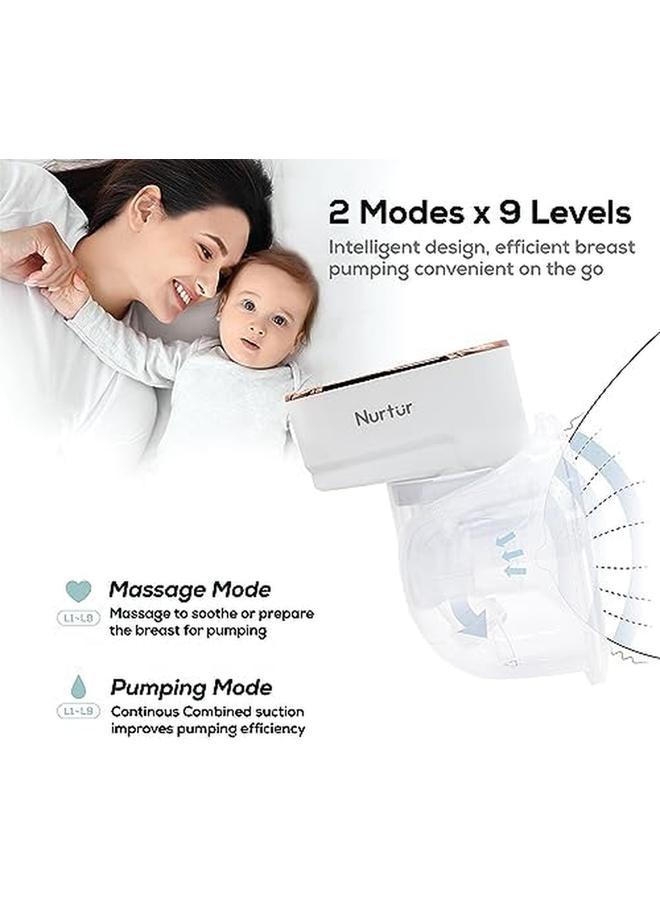 نورتر مضخة ثدي "فليكس" مزدوجة يمكن ارتداؤها بدون استخدام اليدين، محمولة وفعالة، شاشة إل سي دي صغيرة وخفيفة الوزن، هدايا لشفط الحليب للأم الجديدة، 150 مل، عبوة من قطعتين - Image 3