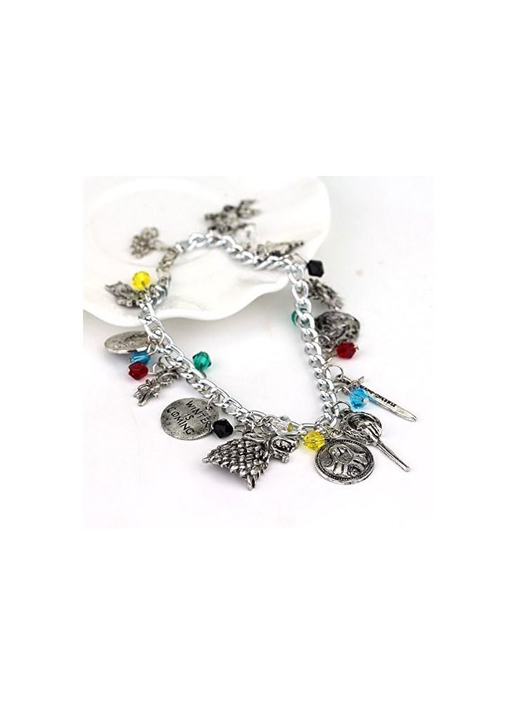 JOLLITY LLC Got Charms Bracelet, Game of the Crowns Inspired 12 Assorted Multiple Symbol Representing Your Favorite TV Play, House Stark/Lannister/Targaryen/Bolton/Tully/Hand of the King - Image 2