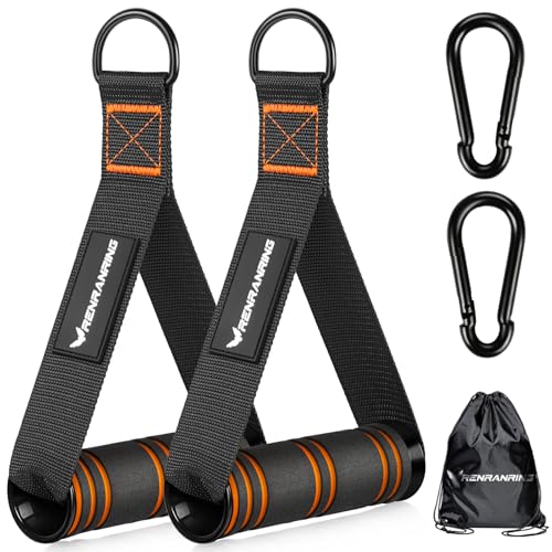 RENRANRING Gym Exercise Handles, Replacement Handle Attachments for Cable Machine Pulleys, Resistance Band and Strength Trainer, Pull Down Workout Accessories, Home Gym Add On Equipment - Image 1