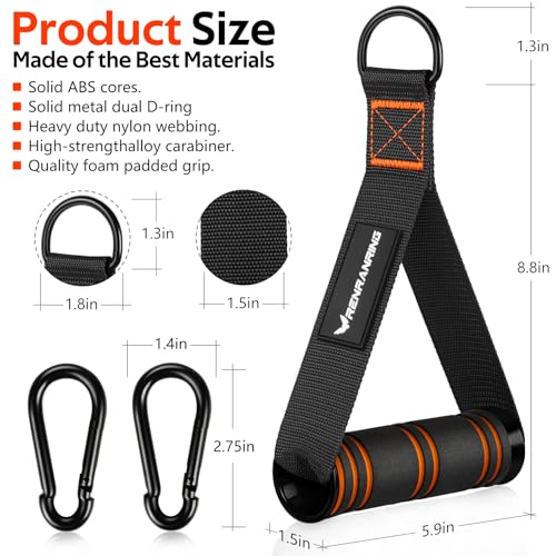 RENRANRING Gym Exercise Handles, Replacement Handle Attachments for Cable Machine Pulleys, Resistance Band and Strength Trainer, Pull Down Workout Accessories, Home Gym Add On Equipment - Image 2