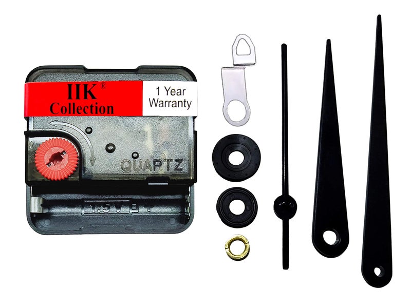 IIK COLLECTION Analogue 18MM Long Spindle Quartz Movement Plastic Machine with Black Hands Kit for Wall Clock (IIK-MOV-PL-042) - Image 2
