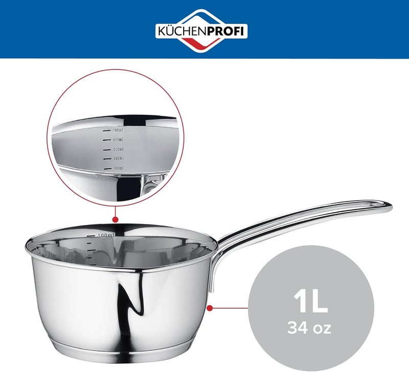 Küchenprofi Stainless Steel Saucepan with Clad Bottom, 34-Ounce - Image 2