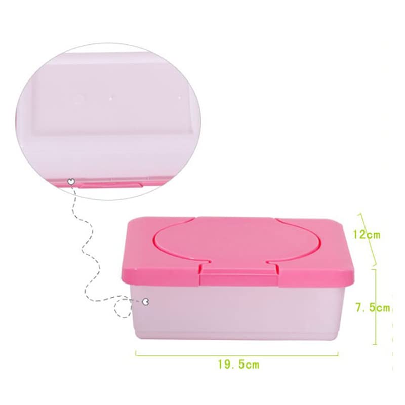 Tinny Tots Reusable Refillable Baby Wet Wipes Storage Box 80 Sheets Container for Car Bathroom Living Room (PINK) - Image 2