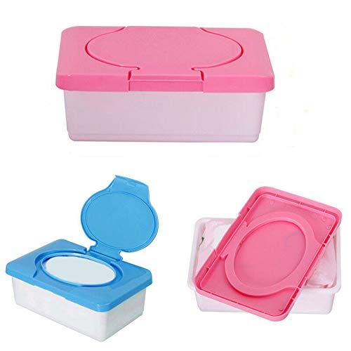Tinny Tots Reusable Refillable Baby Wet Wipes Storage Box 80 Sheets Container for Car Bathroom Living Room (PINK) - Image 4