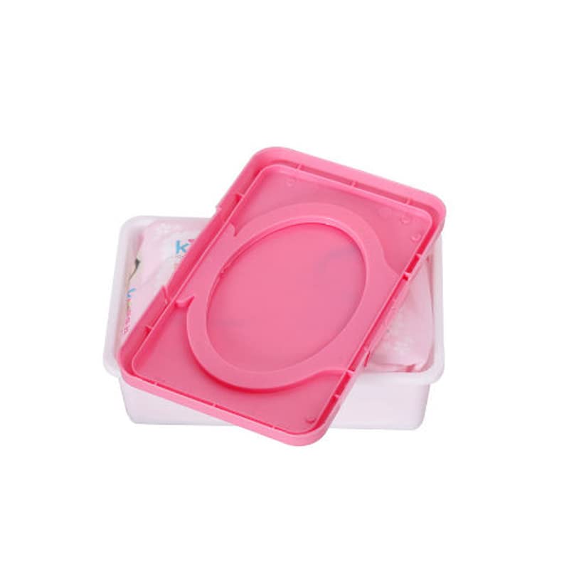 Tinny Tots Reusable Refillable Baby Wet Wipes Storage Box 80 Sheets Container for Car Bathroom Living Room (PINK) - Image 3