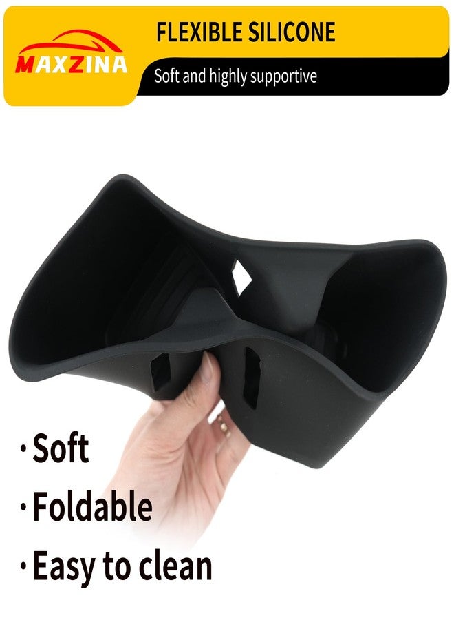 Maxzina حامل أكواب ماكسينا متوافق مع هيونداي سانتا فيه موديل 2024-2025، مصنوع من السيليكون، مناسب لوحدة التحكم المركزية، حامل زجاجات أسود، ديكور داخلي، ملحقات سانتا فيه 2024 - Image 3