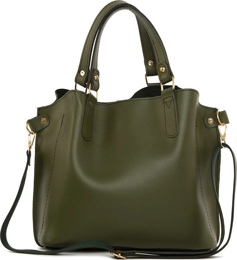 باجموري Khaki Three Compartment Bag with Snap Detail