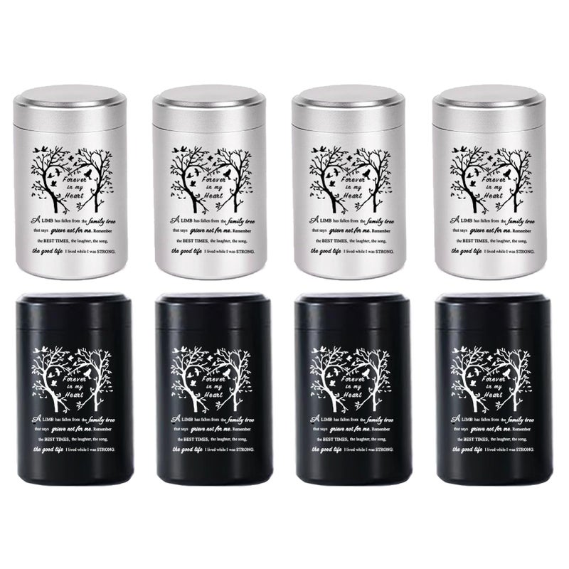 BRUKUSUR Small Urns For Human Ashes Set Of 8 Mini Urn For Ashes 3 Inches Keepsake Urns For Ashes For Sharing Small Keepsake Urns Memorial Ashes Holder-Heart Tree - Image 1
