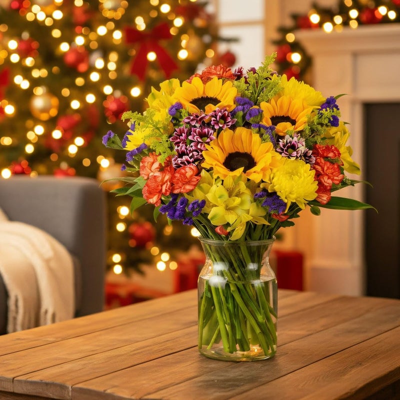 Benchmark Bouquets - Flowering Fields (Glass Vase Included) - Fresh Flowers for Next Day Delivery - Gift for Christmas, Birthday, Anniversary, Sympathy, Get Well, Congratulations - Image 3