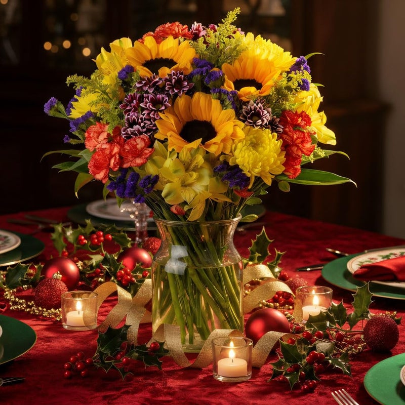 Benchmark Bouquets - Flowering Fields (Glass Vase Included) - Fresh Flowers for Next Day Delivery - Gift for Christmas, Birthday, Anniversary, Sympathy, Get Well, Congratulations - Image 4